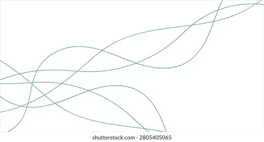 Digital graphical abstract background set. Curved thin wavy line background for artist. Flowing wavy stroke elements on white page. Thin line wavey background on isolated white background. EPS 10