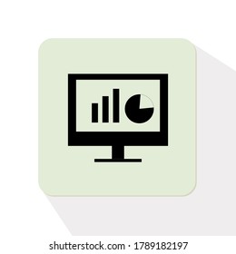 

gráficos digitales y análisis. ilustraciones y gráficos de análisis financiero, en un estilo plano. tema financiero. icono de vector