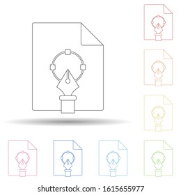 Digital graphics in multi color style icon. Simple thin line, outline vector of programming icons for ui and ux, website or mobile application