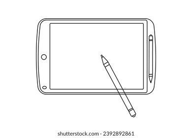 
Digital graphics tablet with Drawing pen vector illustration.