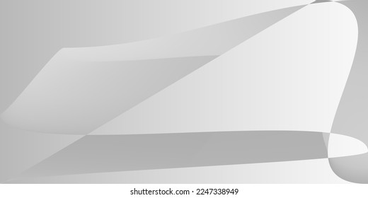 Digital Gray Monochromatic Metallic Smooth Surface. Silver Futuristic Smooth Shape Gradient Mesh. Technology Alluminium Modern Grey Original Background. Layers Dynamic Fluid Minimal Illustration.