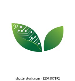 digital green leafs, logo icon