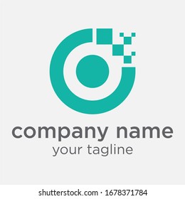 Un Vector De Logotipo Verde Digital Eps
