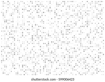 Digital grey color background. Vector abstract grid texture from dots.