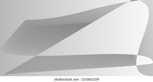 Ilustración de la Tecnología Gris Digital. Forma Futurista De Aluminio Fondo Mínimo Borroso. Malla de gradiente metálico liso plateado monocromático. Líneas horizontales de capas modernas y fluidas dinámicas.