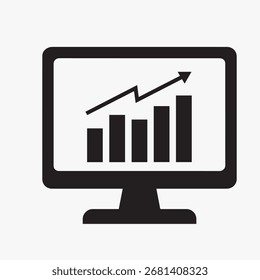 Icono de visualización de análisis de crecimiento digital