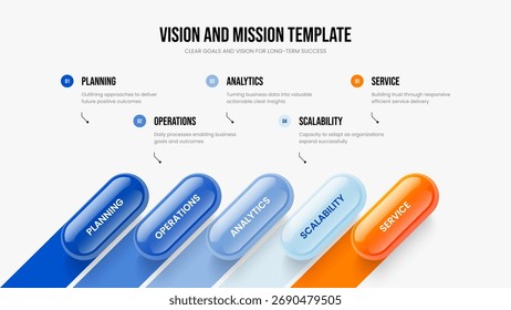 Diseño de diapositiva de diagrama de cinco elementos de crecimiento digital. Introducción Financiera 5 Opción Diseño de Marco Infográfico. Ilustración vectorial de Plantilla de presentación de diapositivas de estrategia de servicio.