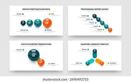 Digital Growth Four Five Two Three Step Infographic Presentation Template Vector Illustration Collection. Creative Strategy 4 5 2 3 Element Diagram Slideshow Design Bundle.