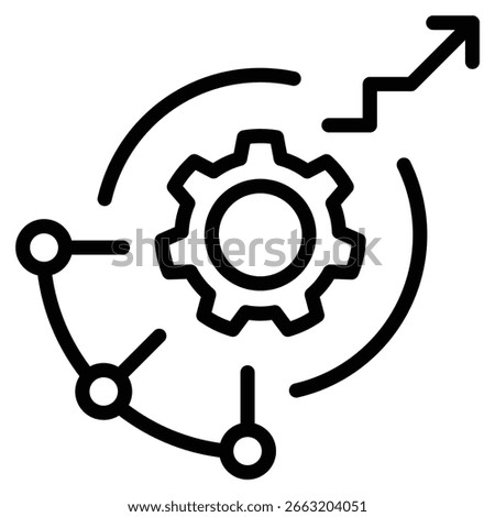 Digital Growth Framework Icon Line Vector Illustration