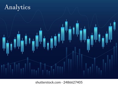 Gráfico de crecimiento digital sobre fondo azul de la tecnología. Gráfico, diagrama, investigación, auditoría, planificación, estadísticas, gestión, infografía, análisis de datos, alfabetización financiera. Mercado de valores