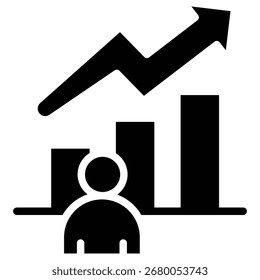 ícone da web digital growth em negrito
