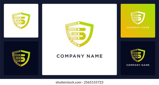 Digital guard with letters G logo design and icon