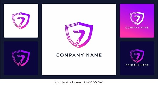 Digital guard with letters Z logo design and icon