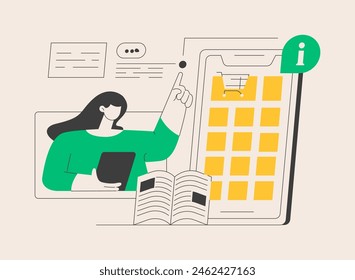 Digital guide abstract concept vector illustration. Mobile guide app, interactive tour, user manual, customer help, brand book, troubleshooting, information distribution abstract metaphor.