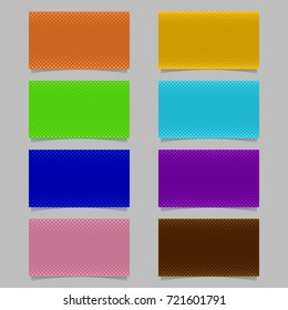 Digital halftone circle pattern business card background template design set - vector name card design with colored dots
