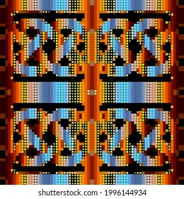 Digitales, nahtloses Halbtonmuster. Farbige Quadrate, Hintergrund. Wiederholen Sie die Halbton-Vektorhintergrund. Moderne, strukturierte helle Ornamente. Abstraktes geometrisches Mosaik-Design. Endlose farbige Struktur mit Mustern.