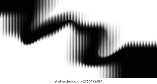 Efecto de transición digital de semitono con rayas de Vertical en blanco