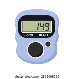 Digital Hand Counter Flat Vector Icon Isolated