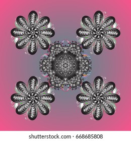 Digital hand drawn of element in the clean, whimsical and modern surface pattern on colorfil background. Vector snowflakes and christmas winter pattern.