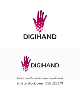 digital hand logo designs template, Hand Reaching logo designs vector concept