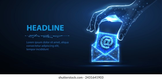 Digital hand put letter in to the envelop. AI mailing, email icon, inbox logo, envelope symbol, e-mail mailbox, send notice, message receive, correspondence e, email address, AI newsletter concept