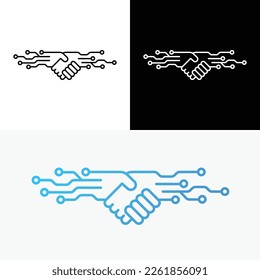 Digital Hand Team Work Logo