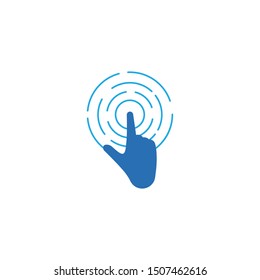 Digital hand touch technology logo vector