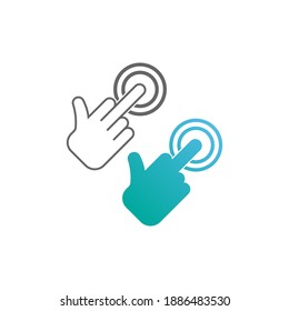 Digital hand touch technology logo icon design vector
