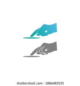 Digital hand touch technology logo icon design vector