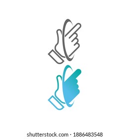 Digital hand touch technology logo icon design vector