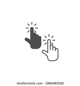 Digital hand touch technology logo icon design vector