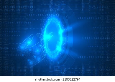 seguridad superior táctil digital en el fondo abstracto de la tecnología de código binario.