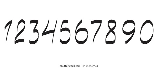 Digital hand written of numbers in vector format.