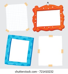 Digital Hand-drawn Picture Frames And Papers