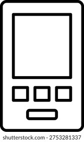 Digital Handheld PDA Device Icon in Minimalist Style
