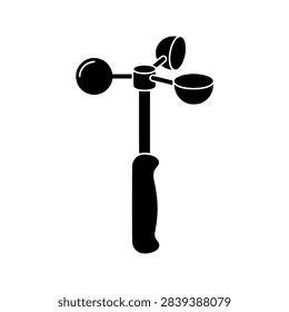 Digital handheld wind meter anemometer vector icon for weather measurement and professional meteorological monitoring