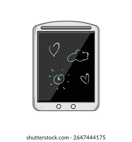 digital handwriting pad cartoon. pressuresensitive recarregável, compatibilidade palmreject, conectividade app digital handwriting pad sign. ilustração de vetor de símbolo isolado