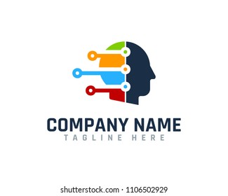 Digital Head Logo Design