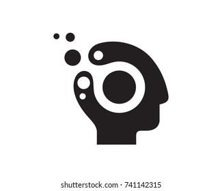 Digital Head Logo Template Design Vector, Emblem, Design Concept, Creative Symbol, Icon