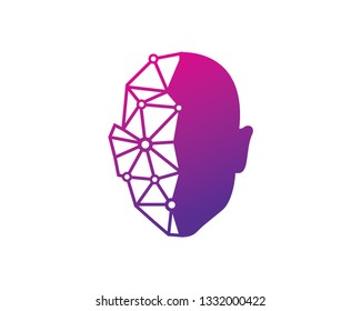 Digital Head Logo Template, Icon, Symbol - Vector