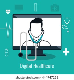 digital healhcare isolated icon design, vector illustration  graphic 