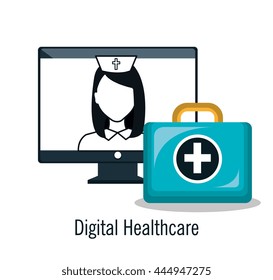 digital healhcare isolated icon design, vector illustration  graphic 