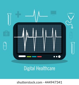 digital healhcare isolated icon design, vector illustration  graphic 