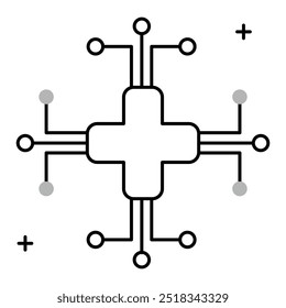 Salud digital e inteligencia artificial Diseño de iconos de Vector de Tecnología, Tecnología de IA, Innovación sanitaria, Inteligencia artificial, IA médica