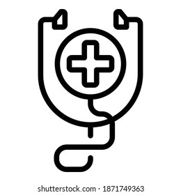 Digital health care icon. Outline digital health care vector icon for web design isolated on white background