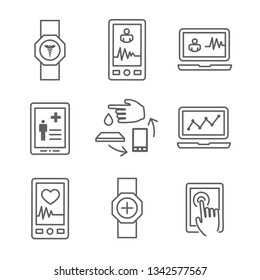 Digital Health Icon Set - Wearable Technology Web Header Banner