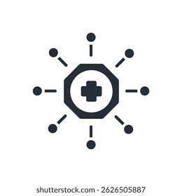 digital health icon. vector.Editable stroke.linear style sign for use web design,logo.Symbol illustration.