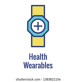 Digital Health Icon - Wearable Technology or Mobile / Tablet image