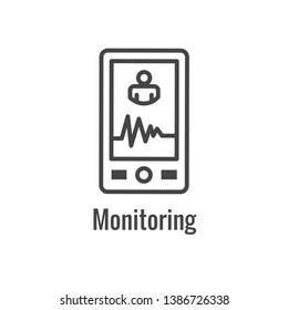 Digital Health Icon - Wearable Technology or Mobile / Tablet image