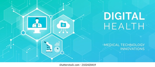 Digital Health, Innovative Healthcare And Technology: Medical Icons Connecting Together